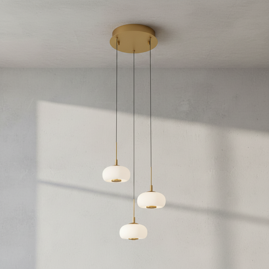 Luster Gaze AuraSphere 3-Light Round LED Pendant - Background Shot