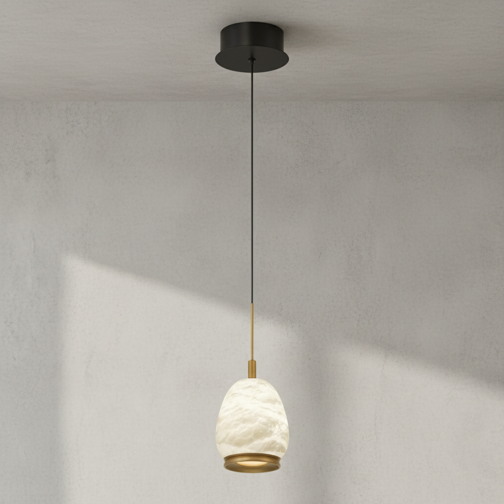 Luster Gaze Alabaster Aura LED Pendant - Background Shot