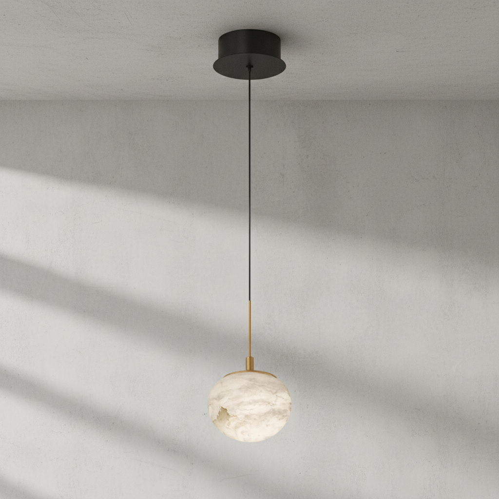 Luster Gaze Alabaster Orb LED Pendant - Background Shot