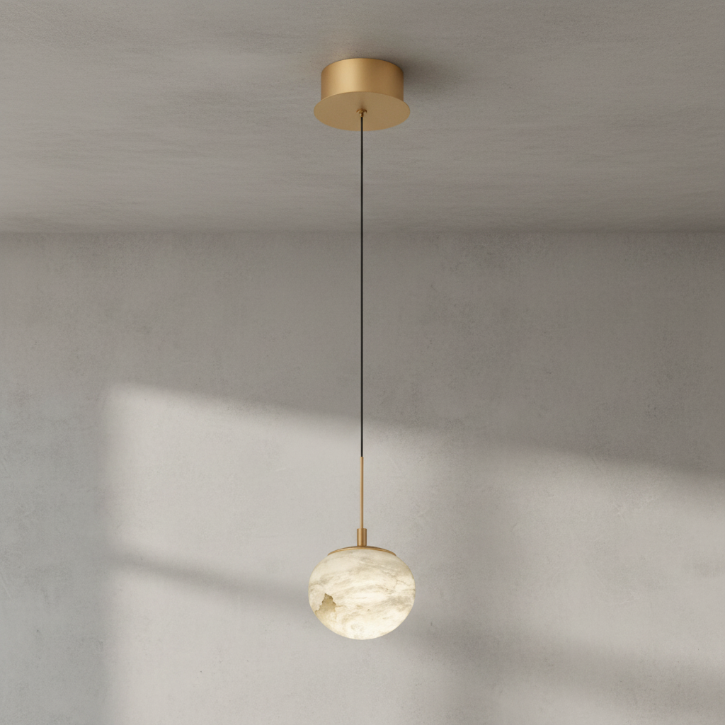 Luster Gaze Alabaster Orb LED Pendant - Background Shot