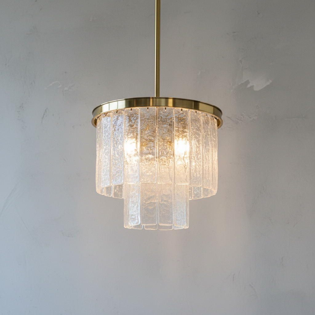 Luster Gaze Artisan Glass Tiered Pendant Chandelier - Background Shot