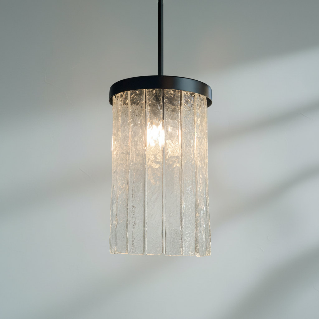 Luster Gaze Seline Textured Glass Kitchen Island Pendant Light - Studio Shot