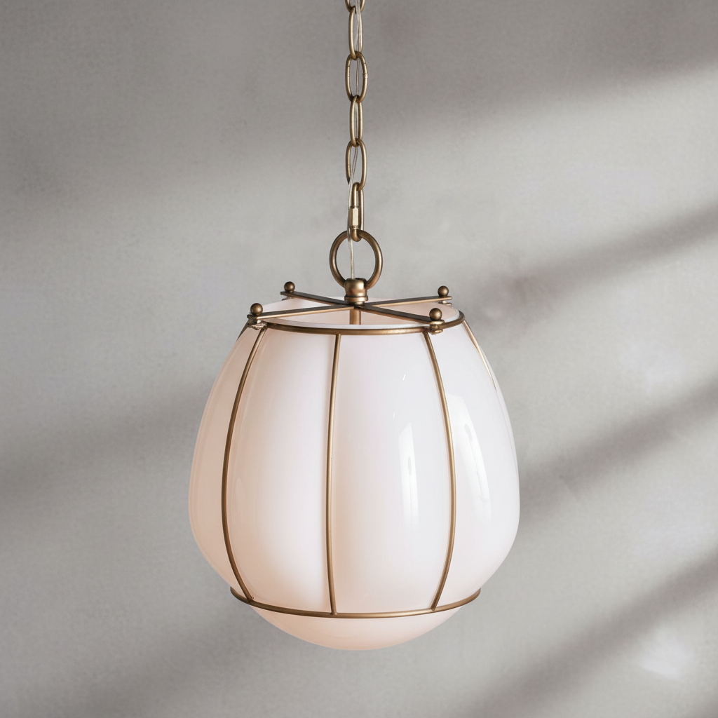 Luster Gaze Veridian Bloom Glass Pendant - Background Shot