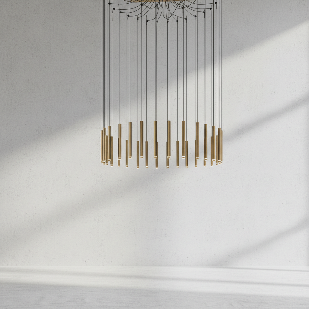 Luster Gaze Aura Cascade Tube Pendant Light - Background Shot