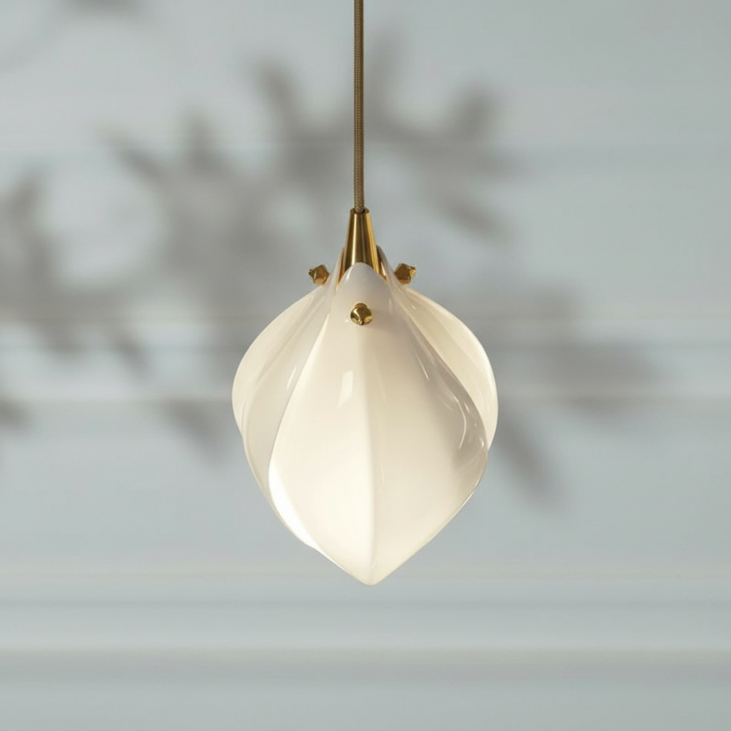 Luster Gaze Porcelain Petal Cascade Pendant Light - Background Shot