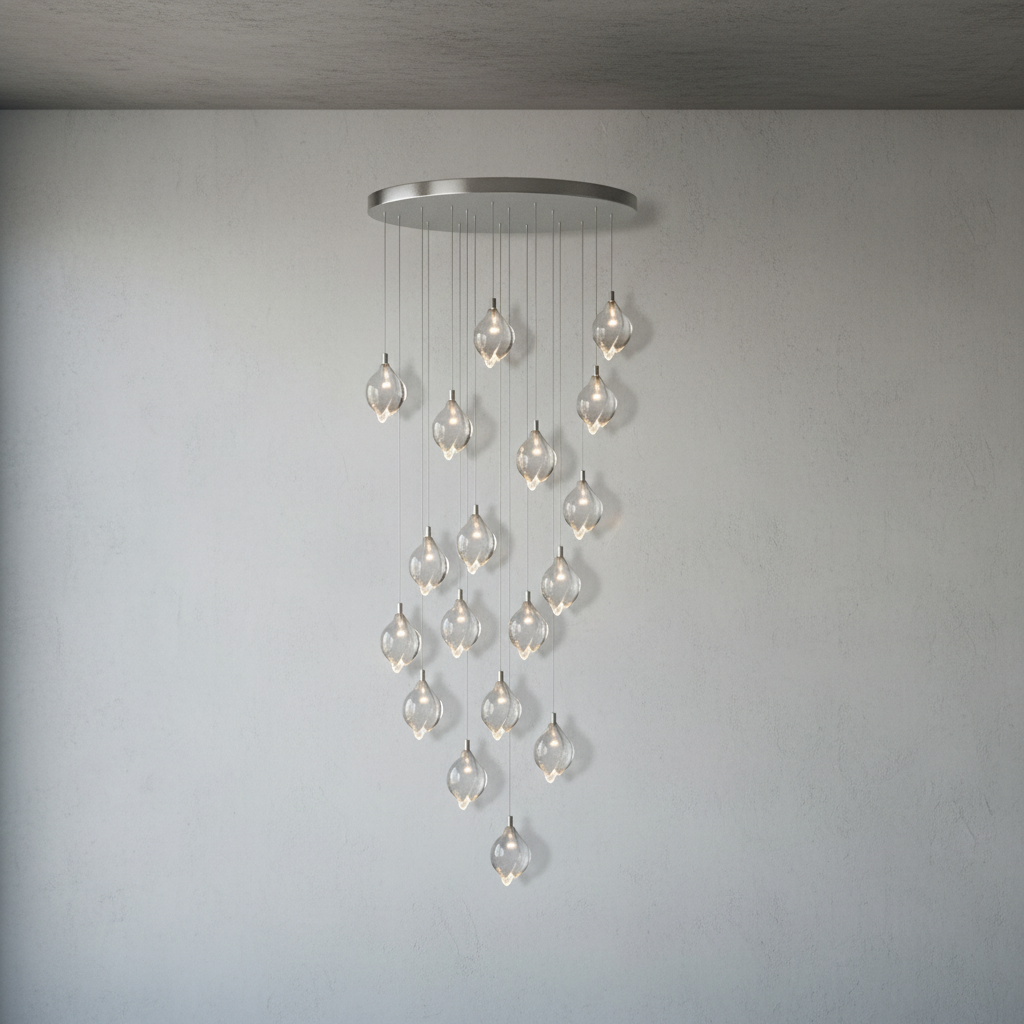 Luster Gaze Porcelain Petal Cascade Pendant Light - Background Shot