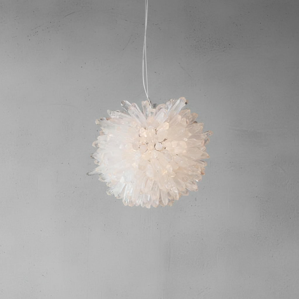 Luster Gaze Geode Radiance Quartz Crystal Ball Pendant Light - Background Shot