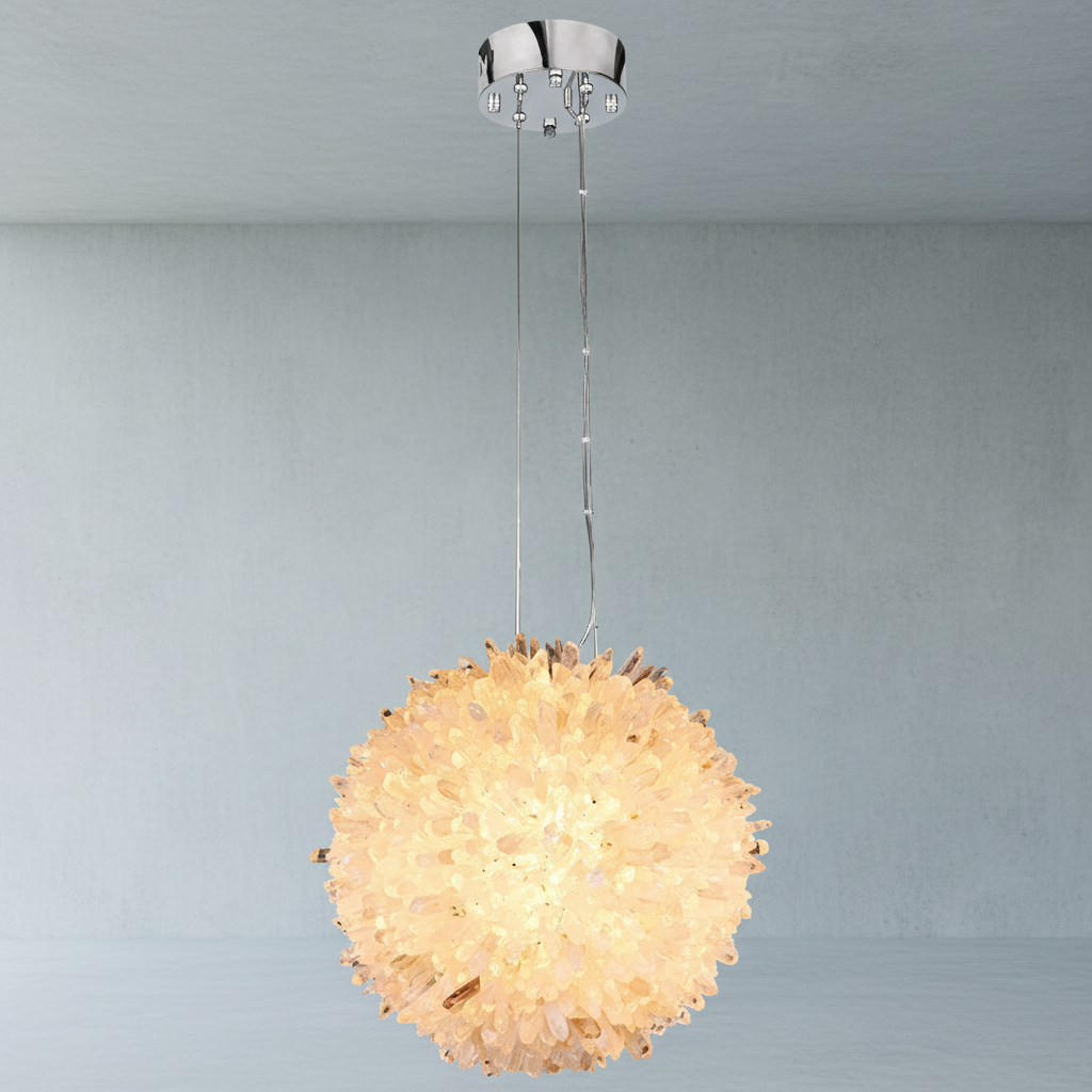 Luster Gaze Stellar Bloom Crystal Cluster Pendant - Background Shot