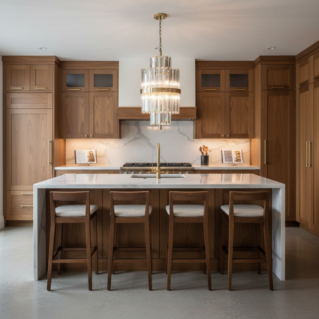 Luster Gaze Radiant Crystal Bar Pendant Light - upscale American kitchen