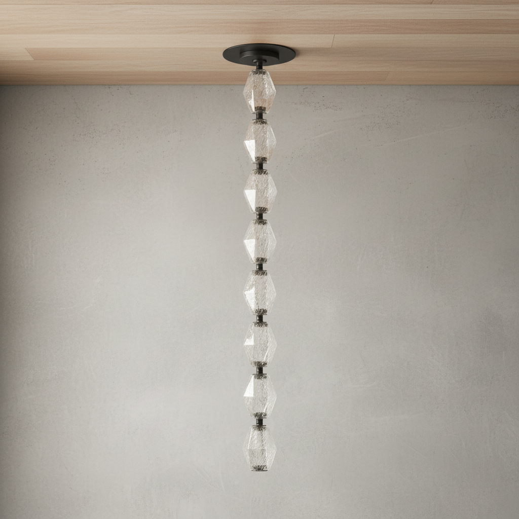 Luster Gaze Radiant Facet Integrated LED Pendant - Background Shot