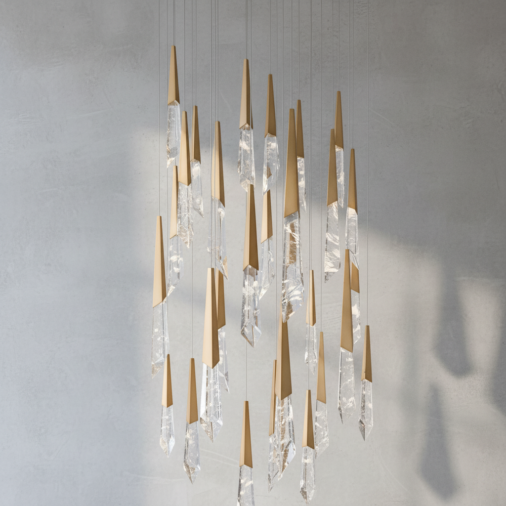 Luster Gaze Radiant Prism Square LED Multi Pendant Light - Background Shot