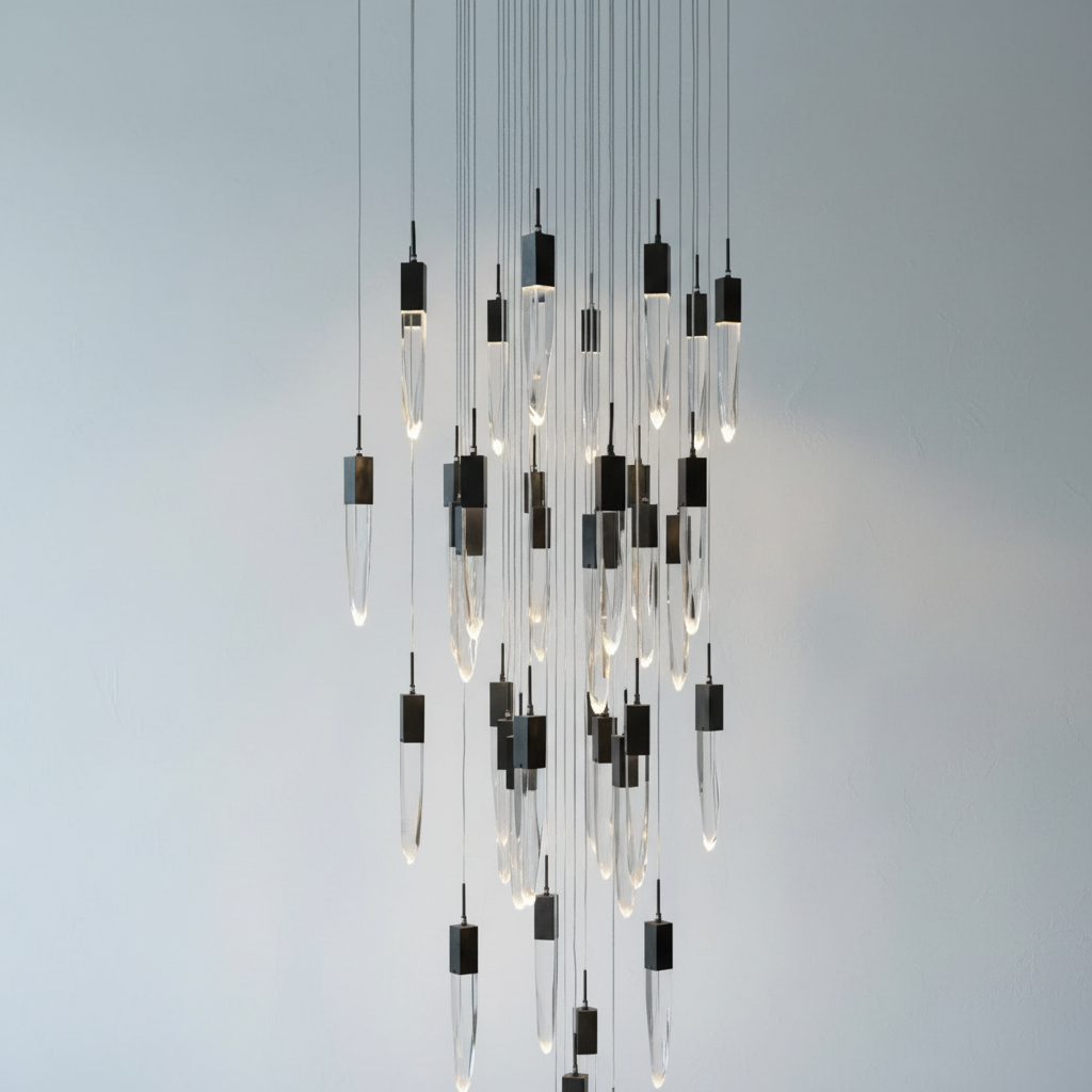 Luster Gaze Cosmic Radiance Round/Rectangle Crystal Pendant Chandelier - Background Shot