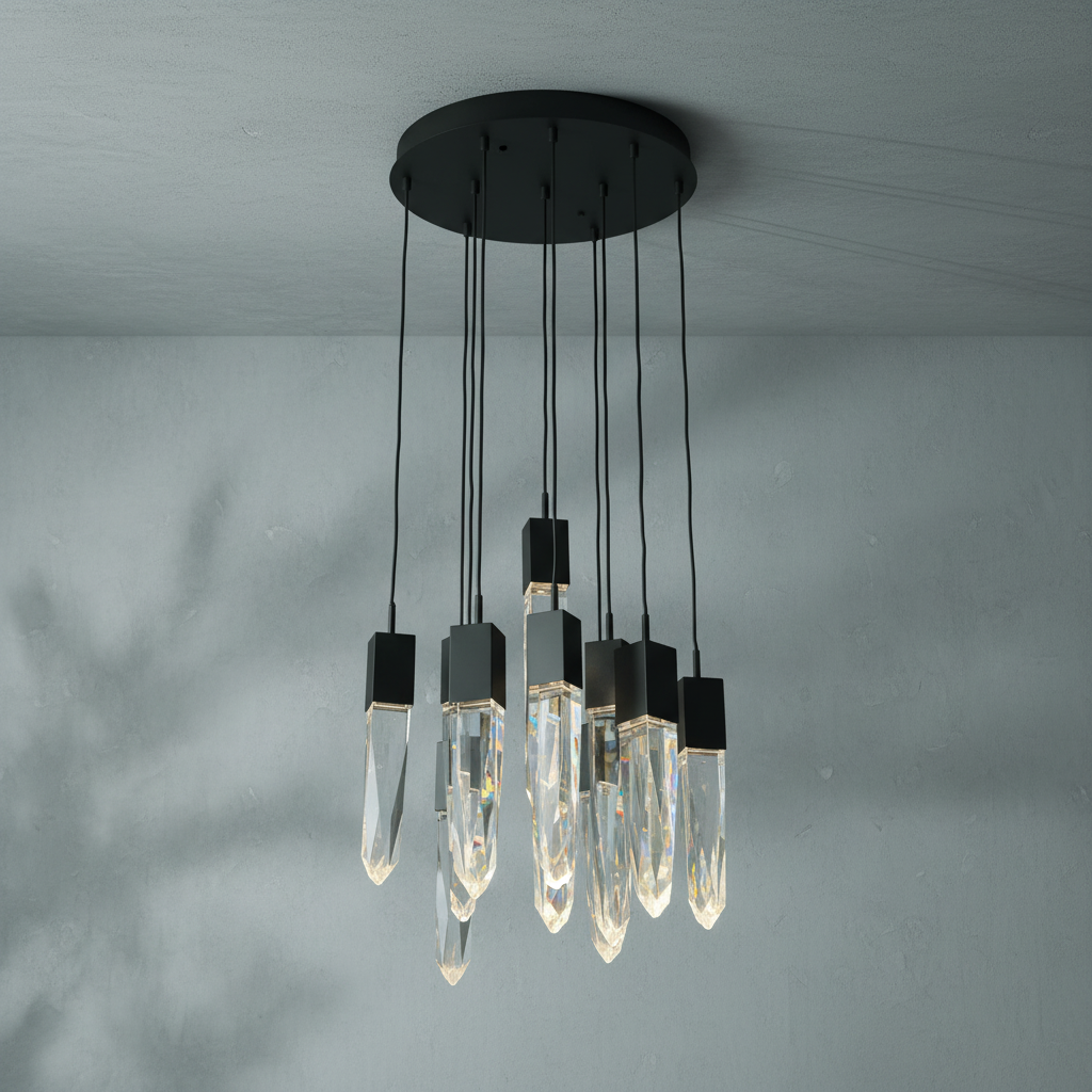 Luster Gaze Cosmic Radiance Round/Rectangle Crystal Pendant Chandelier - Background Shot
