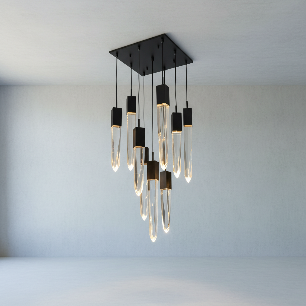 Luster Gaze Cosmic Radiance Round/Rectangle Crystal Pendant Chandelier - Background Shot