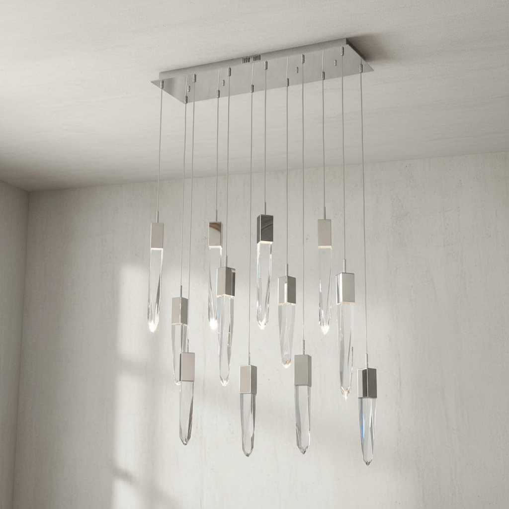 Luster Gaze Cosmic Radiance Round/Rectangle Crystal Pendant Chandelier - Background Shot