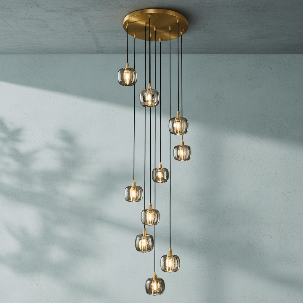 Luster Gaze Grand Lumina Cascading Pendant Chandelier - Background Shot
