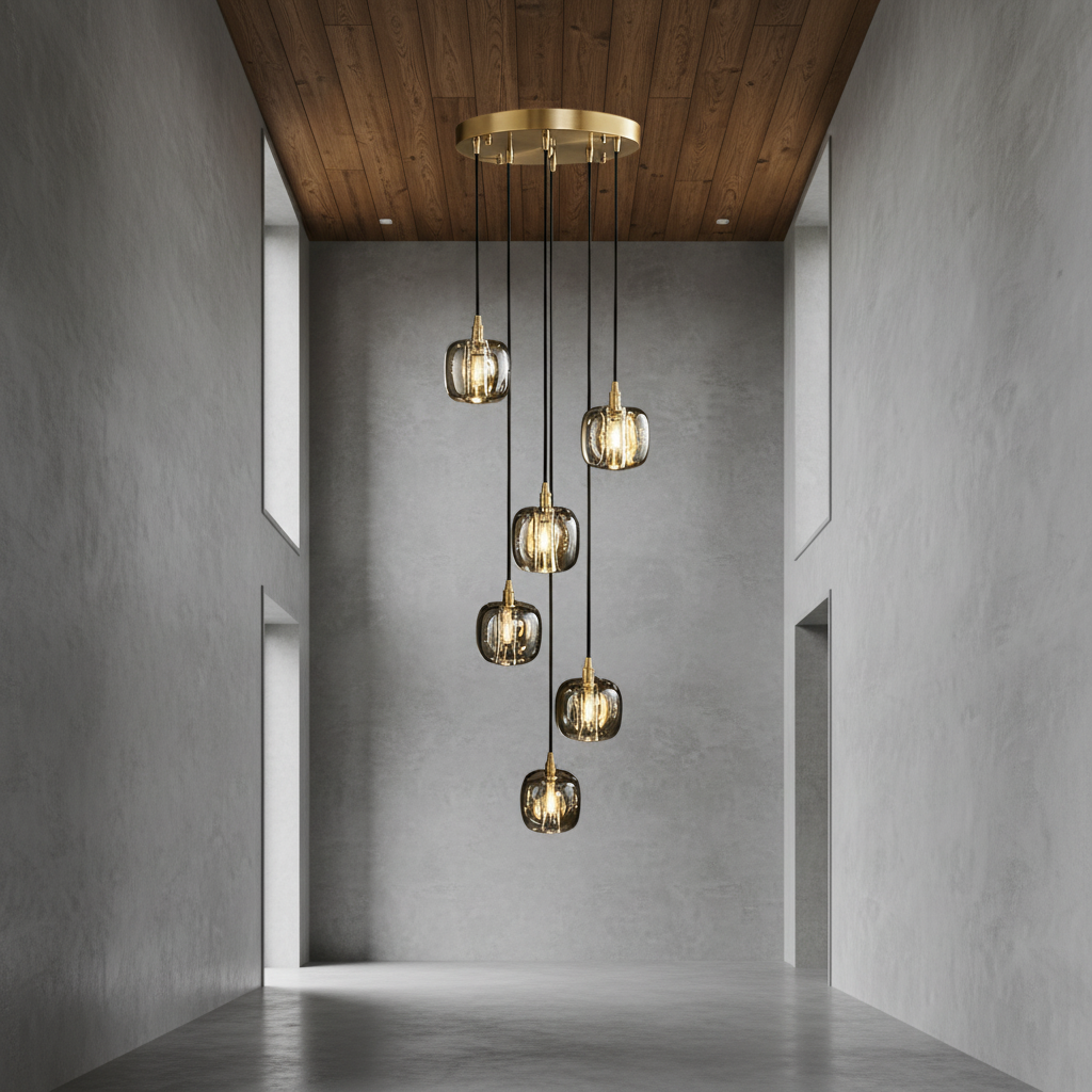 Luster Gaze Grand Lumina Cascading Pendant Chandelier - Background Shot