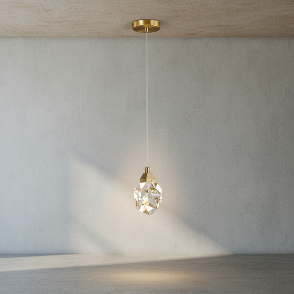 Luster Gaze Radiant Facet Single Pendant - Background Shot