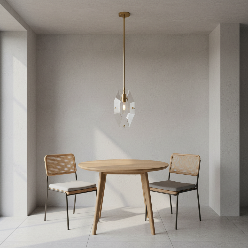Luster Gaze Corin Faceted Smoke Crystal Pendant Light - Background Shot