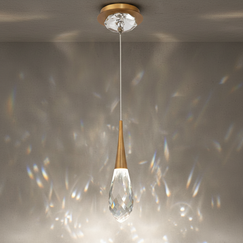 Luster Gaze Dewdrop Faceted LED Mini Pendant - Background Shot