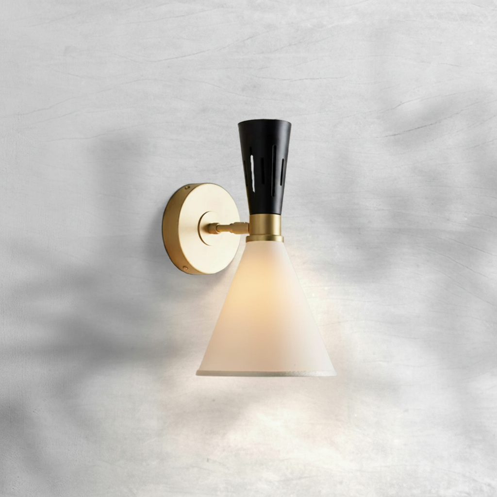 Luster Gaze Veridian Brass Wall Sconce - Background Shot