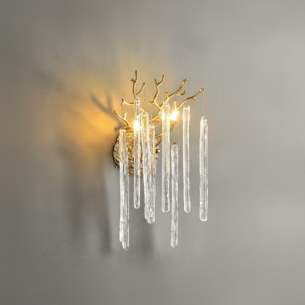 Luster Gaze Gilded Branch Crystal Wall Sconce - Background Shot