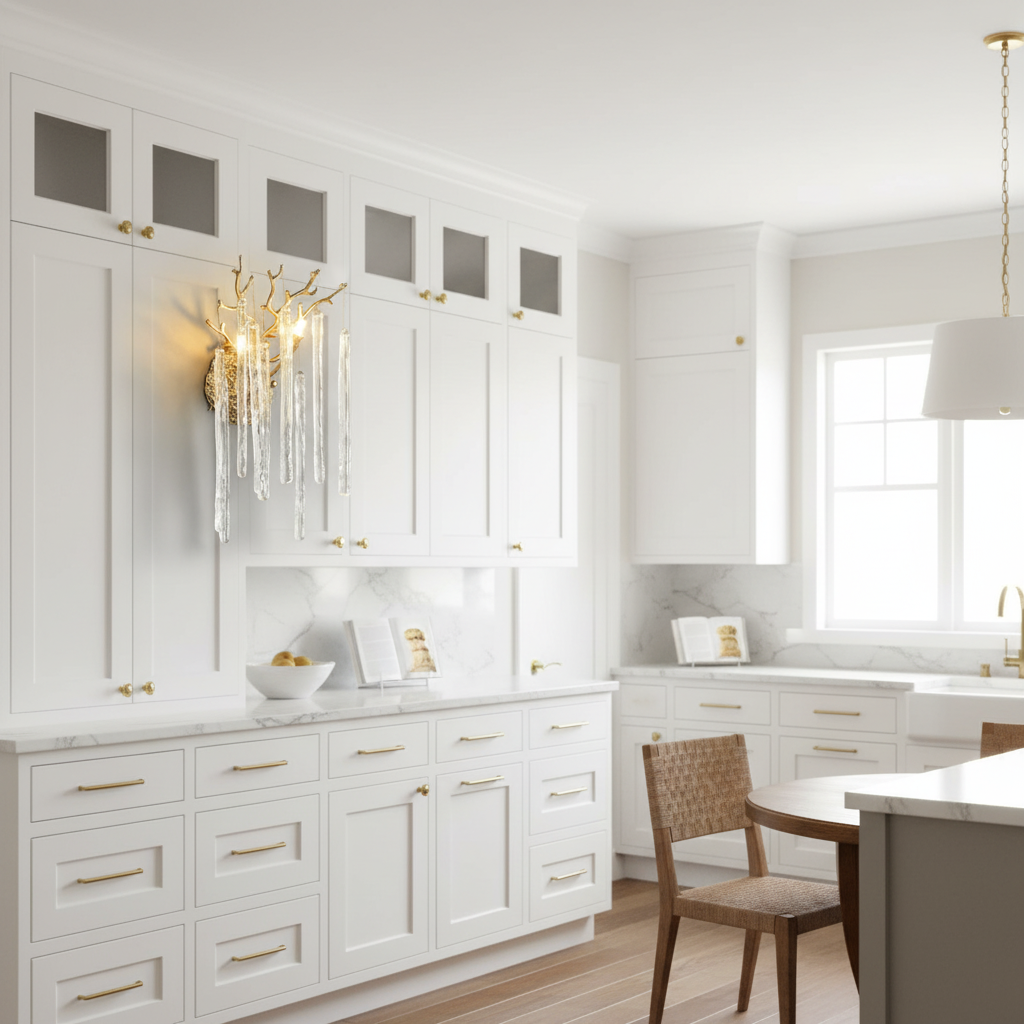 Luster Gaze Gilded Branch Crystal Wall Sconce - American transitional kitchen