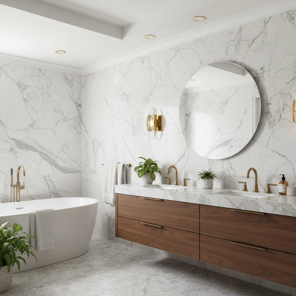 Luster Gaze Veridian Bloom Wall Sconce - luxury American master bathroom