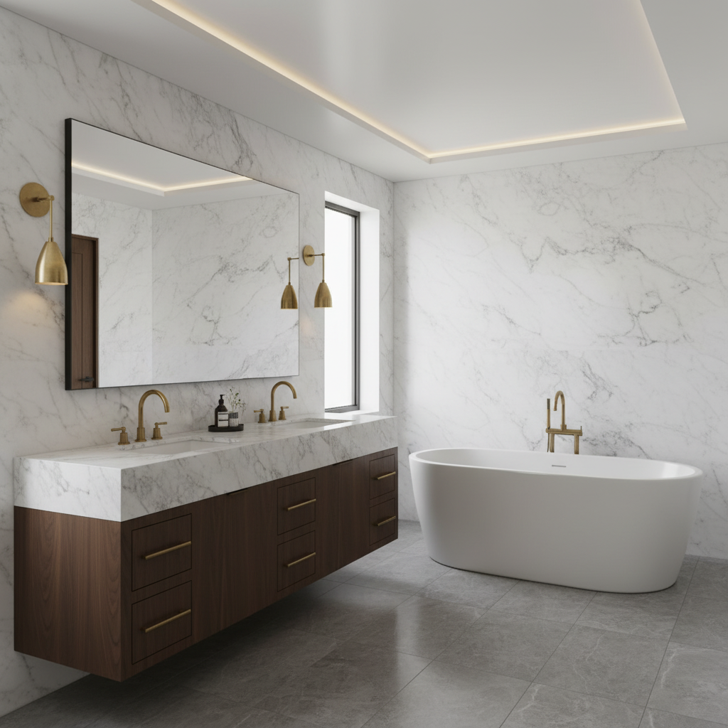 Luster Gaze Veridian Articulating Wall Sconce - luxury American master bathroom