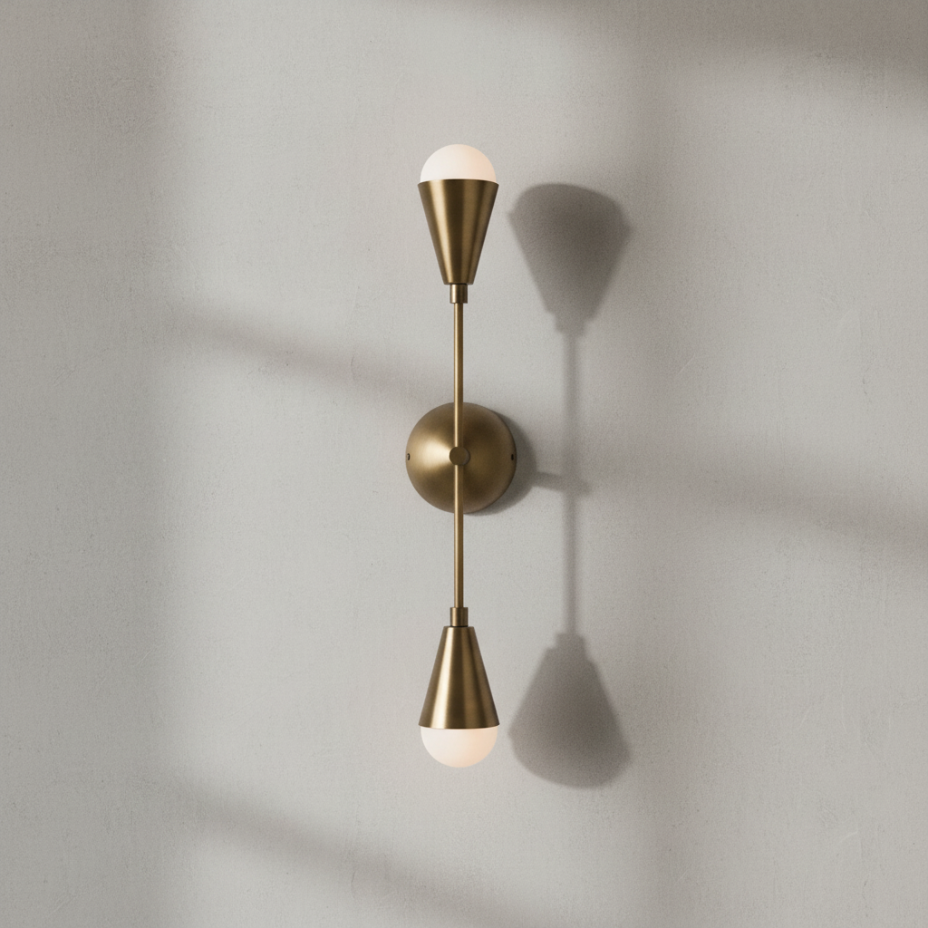 Luster Gaze Geometric Triad Brass Wall Sconce - Background Shot