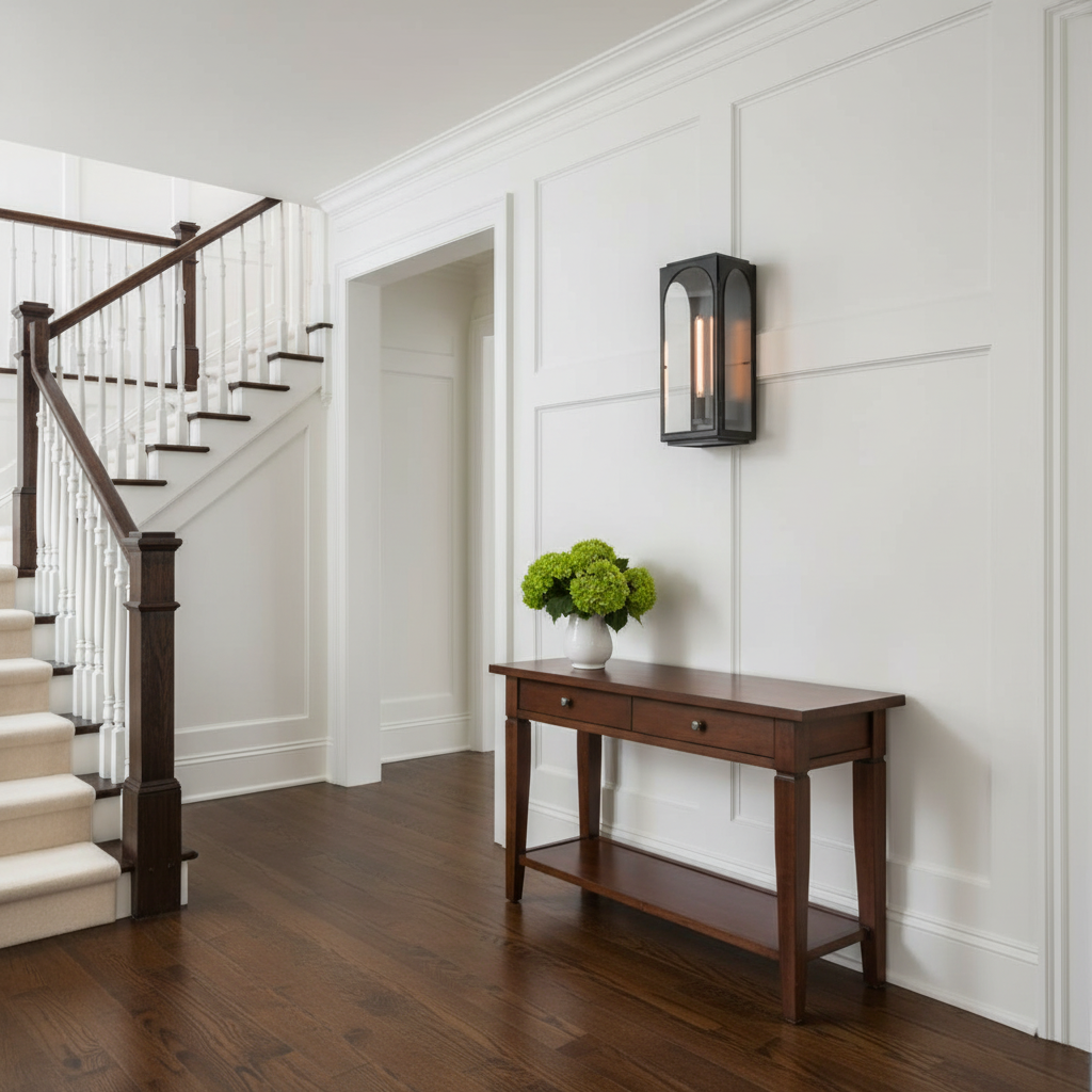 Luster Gaze Palladian Outdoor Wall Sconce - elegant American entryway with arched doorway