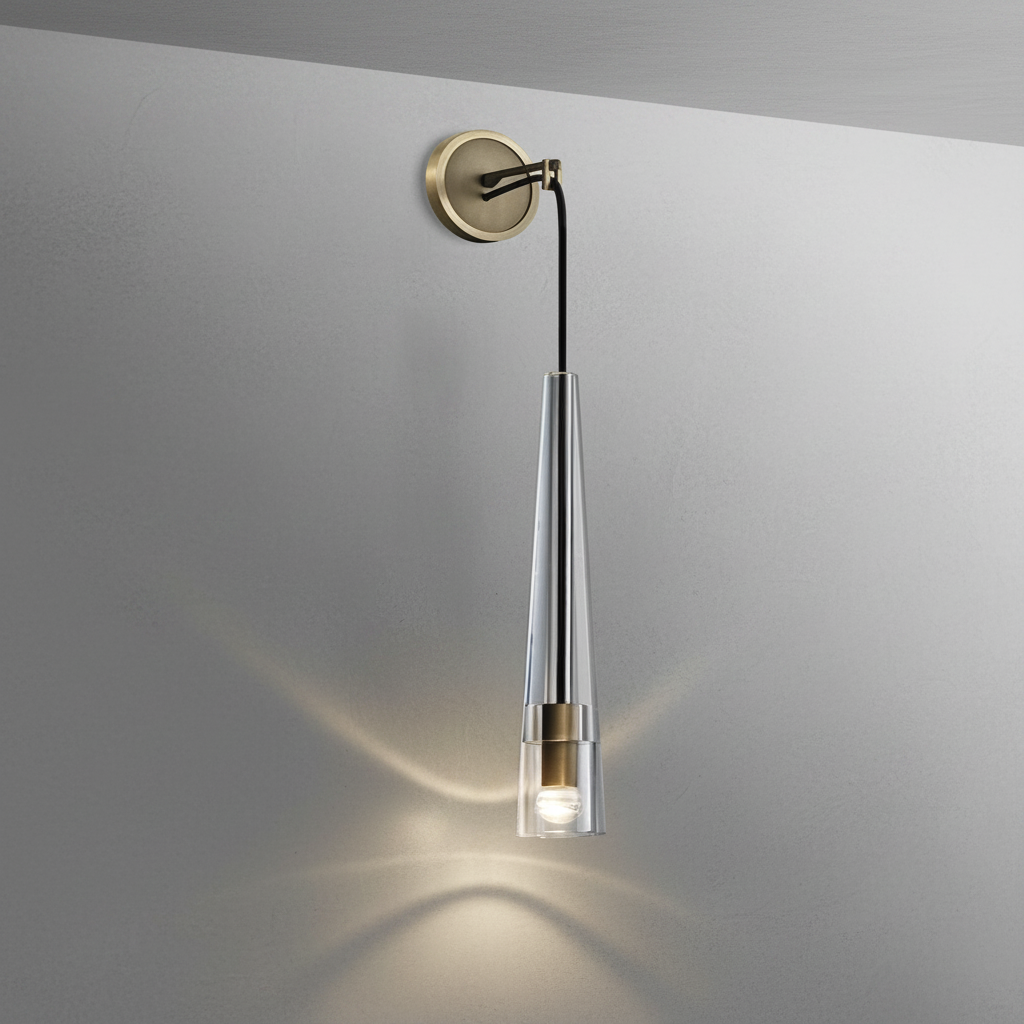 Luster Gaze Radiant Prism Brass Wall Sconce - Background Shot