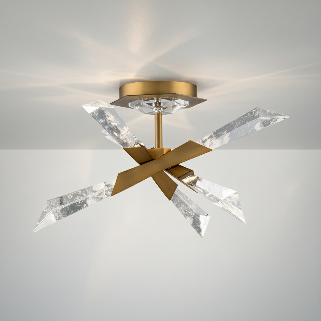 Luster Gaze Solitude LED Semi Flush Mount Ceiling Light - Studio Shot