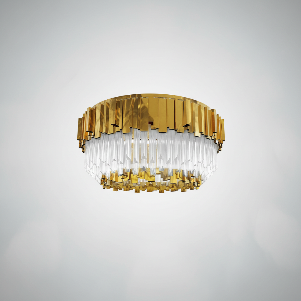 Luster Gaze LG Empire Decorative Round Flush Mount - Studio Shot