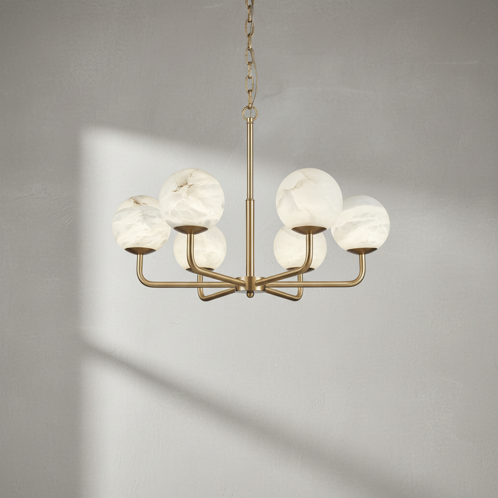 Luster Gaze Alabaster Aura 6/8-Light Chandelier - Background Shot