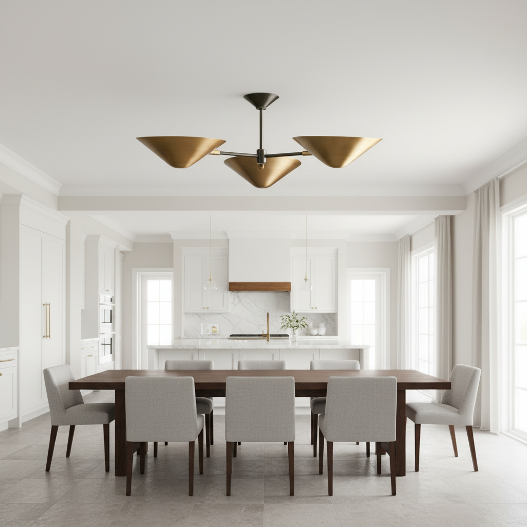 Luster Gaze Aura Radiant Flushmount - modern American kitchen with island