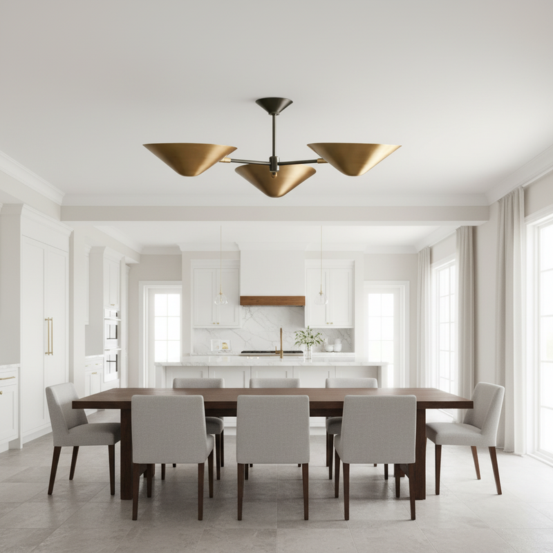 Luster Gaze Aura Radiant Flushmount - modern American kitchen with island