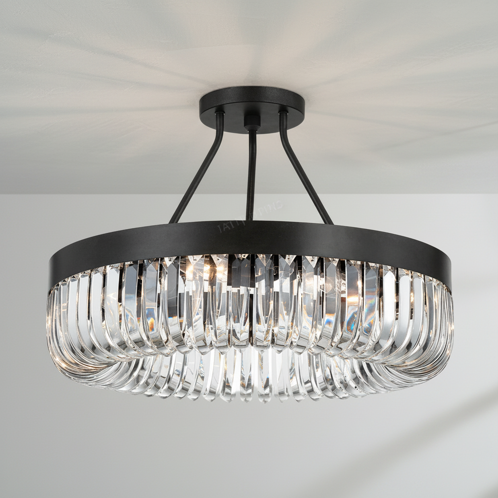 Luster Gaze Alice 8 Light Round Semi Flushmount 23" - Studio Shot