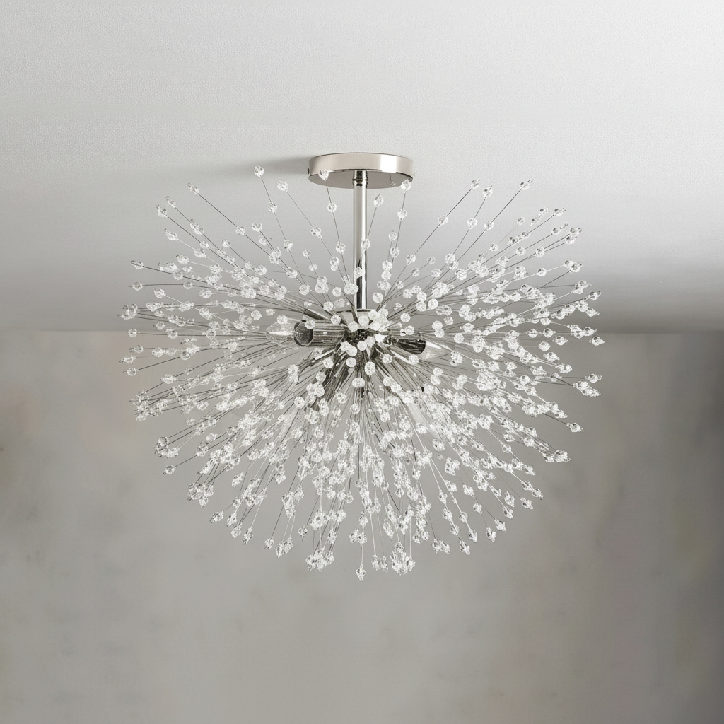 Luster Gaze Stellar Bloom Crystal Flushmount - Background Shot
