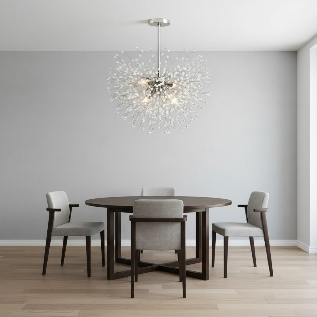 Luster Gaze Stellar Bloom Crystal Flushmount - Background Shot