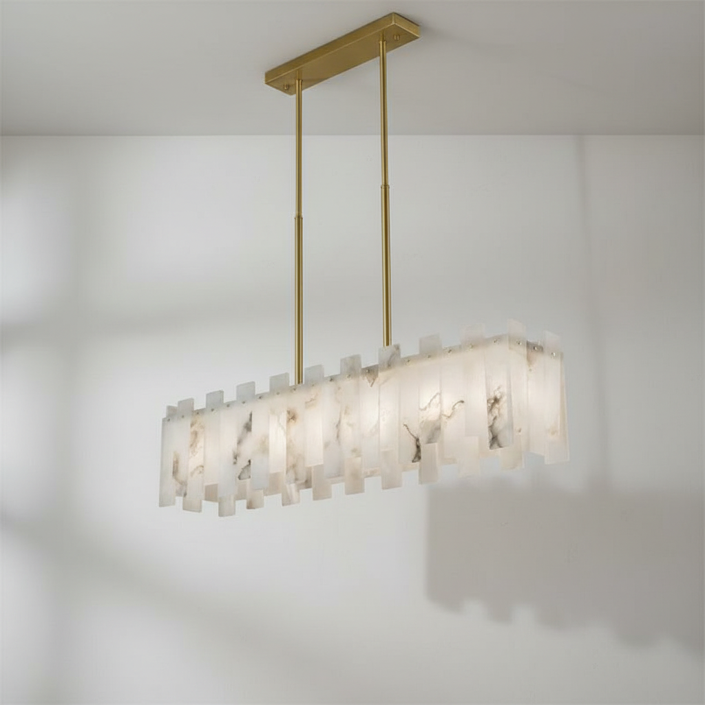 Luster Gaze Alabaster Horizon Linear Chandelier - Studio Shot