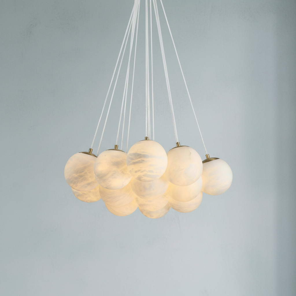 Luster Gaze Alabaster Cloud 13-Light Chandelier - Background Shot