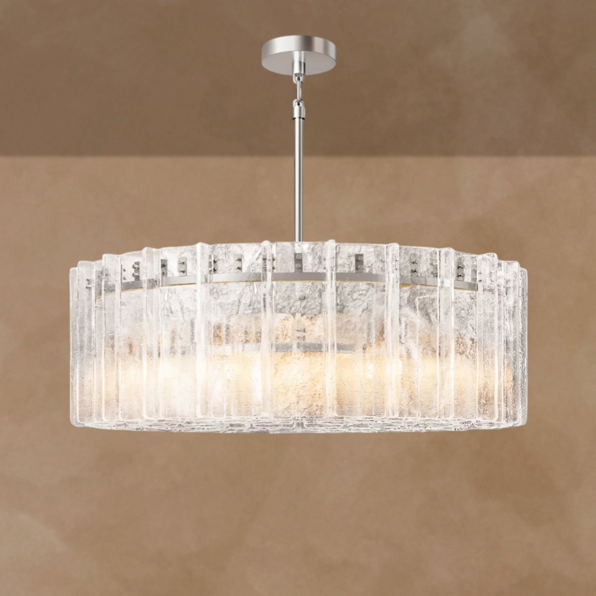 Latrel Clear Glass Round Chandelier 48″