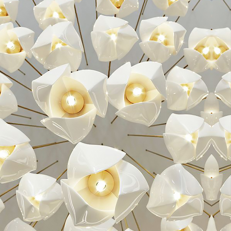 Luster Gaze Verdant Ceramic Branch Chandelier - Background Shot