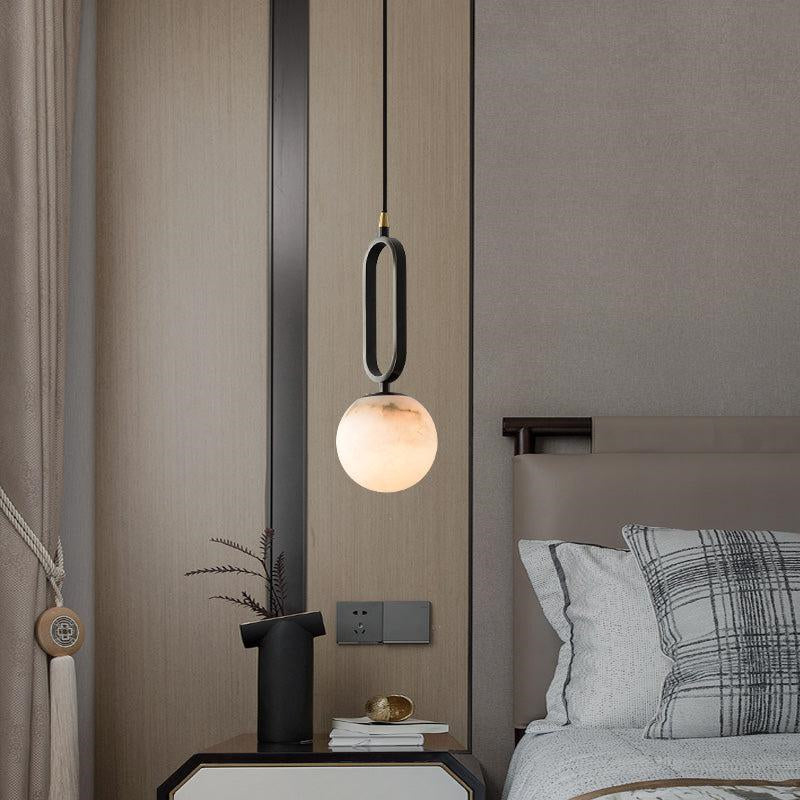 Alita Modern Alabaster Sphere Pendant Light For Bedroom Pendant Light Luster Gaze