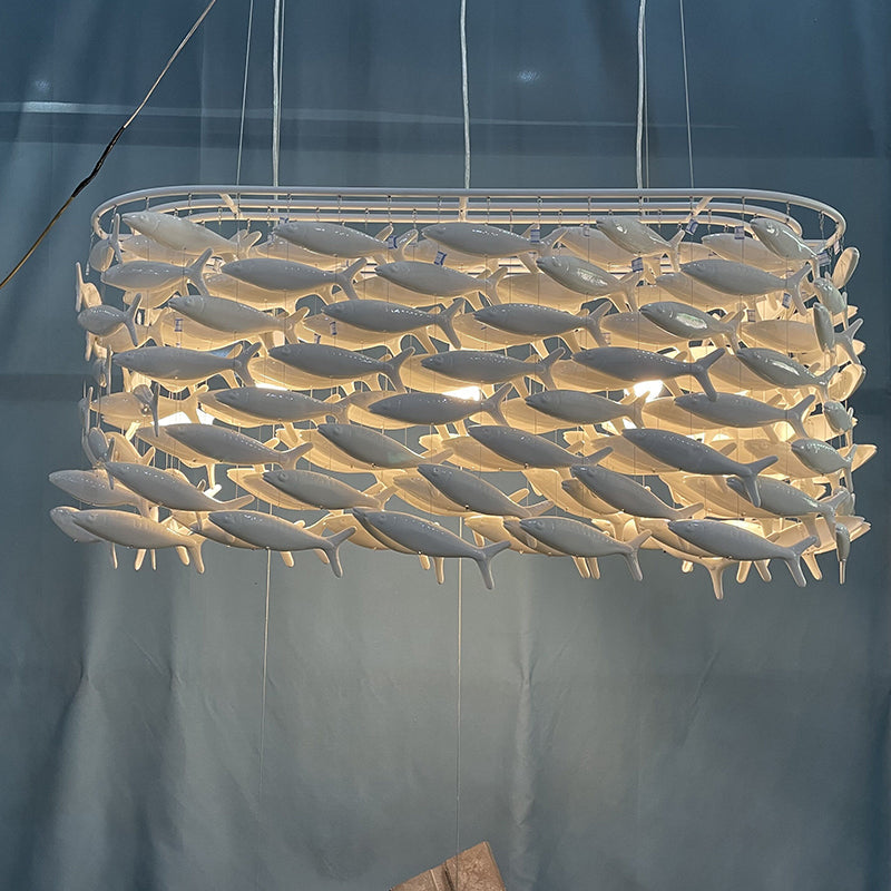 Porcelain Fish Shape Dining Table Chandelier