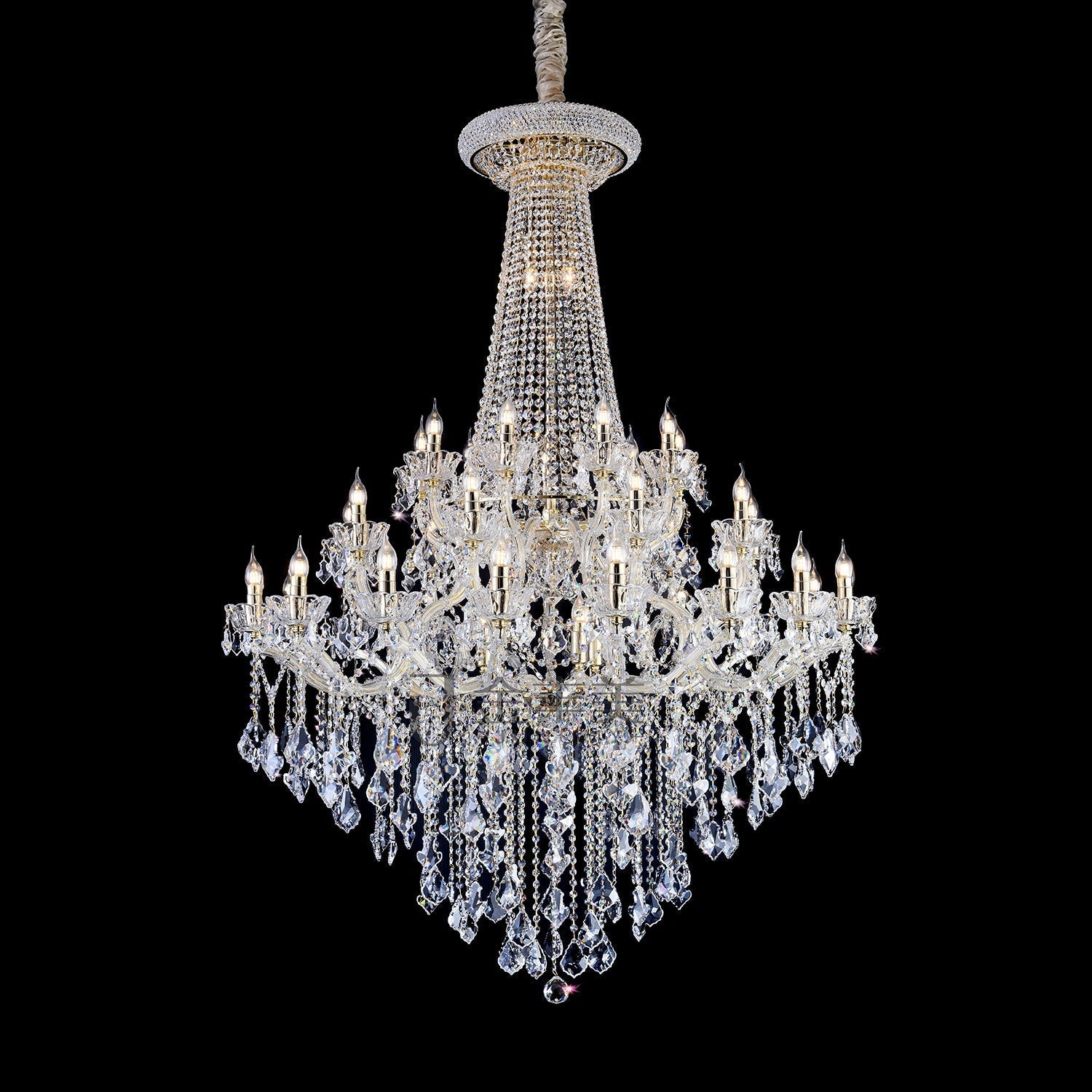 Luster Gaze Opulent Grandeur K9 Crystal Candle Chandelier - formal American dining room