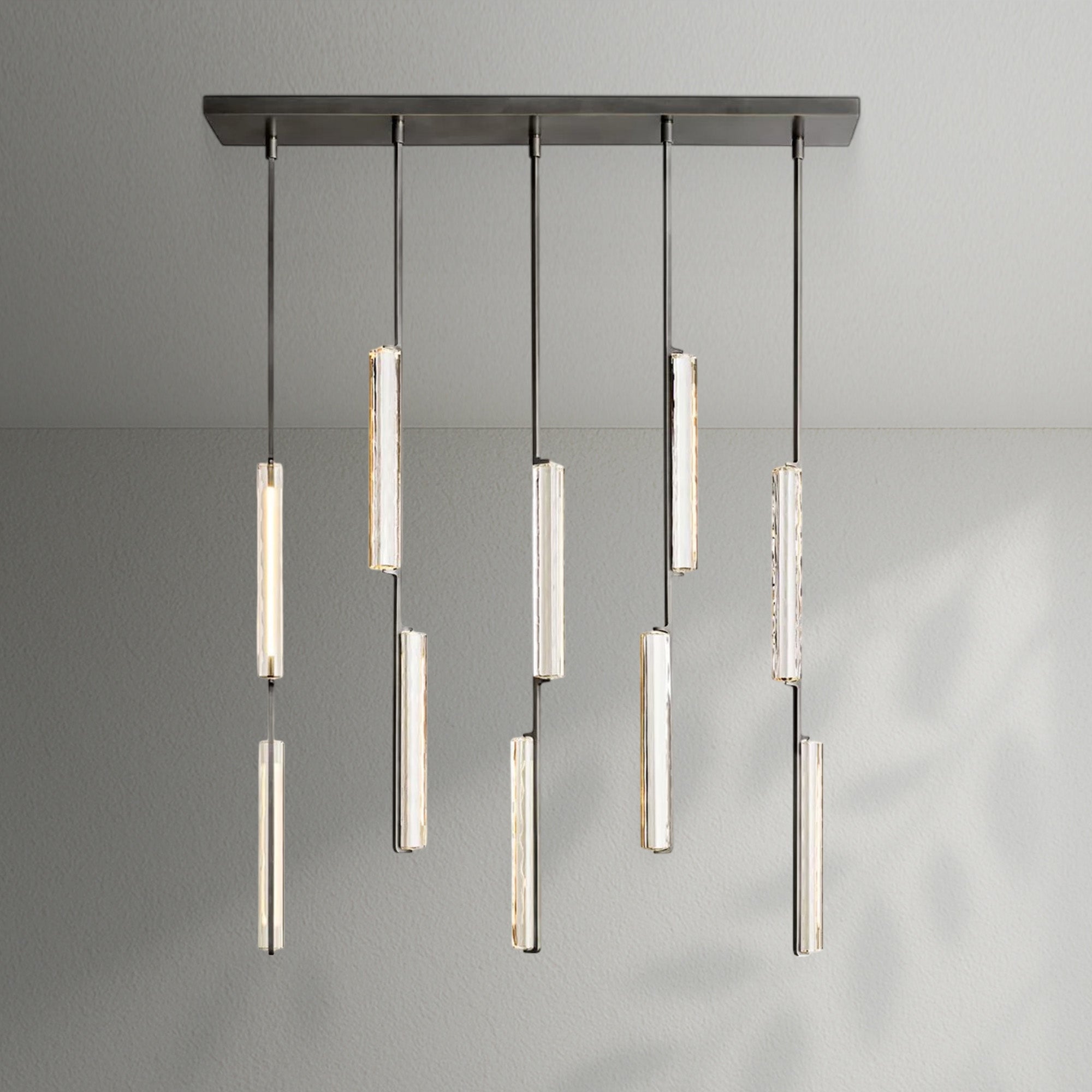 Aedubon Crystal Linear Chandelier 54"