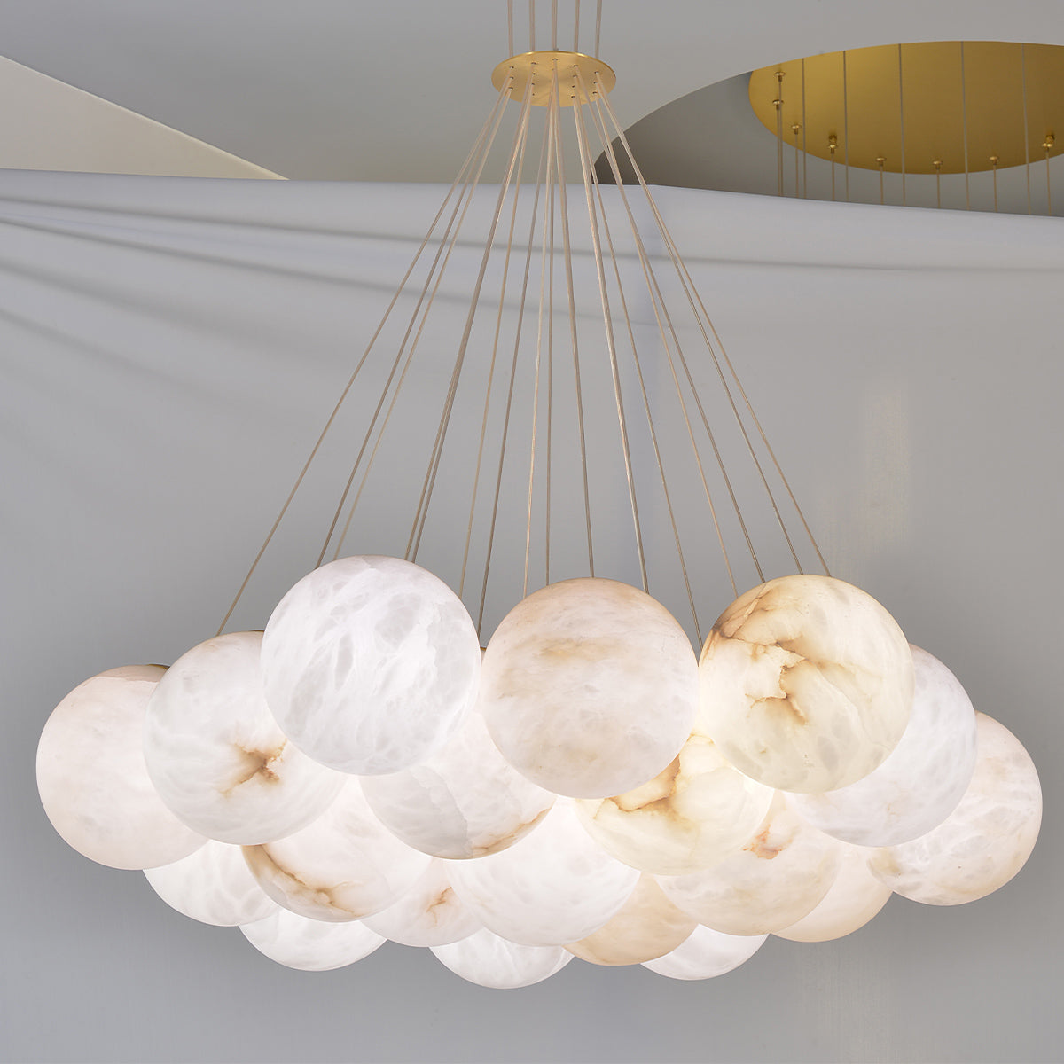 Alabaster Ball Cluster Chandelier