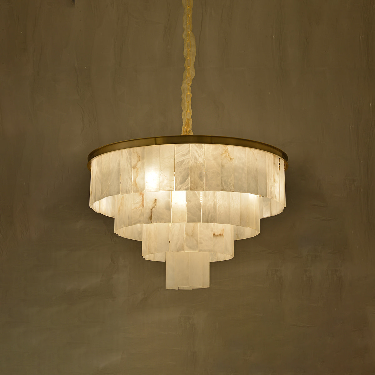 Layered Snowflake Gypsum Chandelier